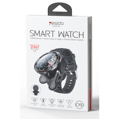 Yesido IO50 TWS Kulaklık Entegre ABS PC Gövdeli Silikon Kordonlu Akıllı Saat