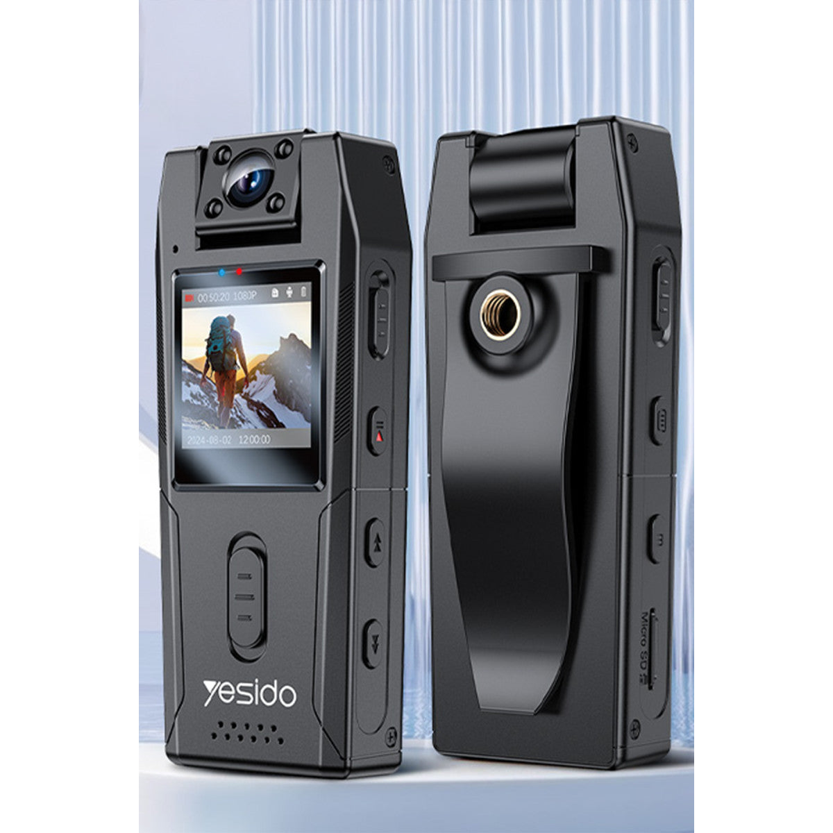 Yesido KM25 1.3inch Ekranlı 180 Derece Dönebilen 1080P Vücut Kamerası