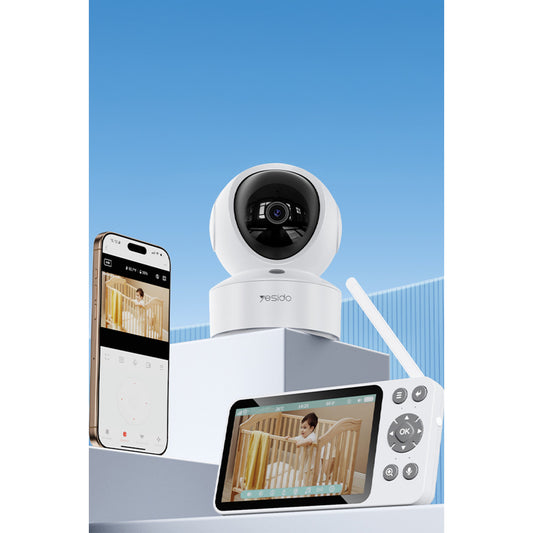 Yesido KM28 Ağlama Tespit ve Gece Görüş Özellikli 1080P Wifi Monitörlü Akıllı Bebek Takip Kamerası