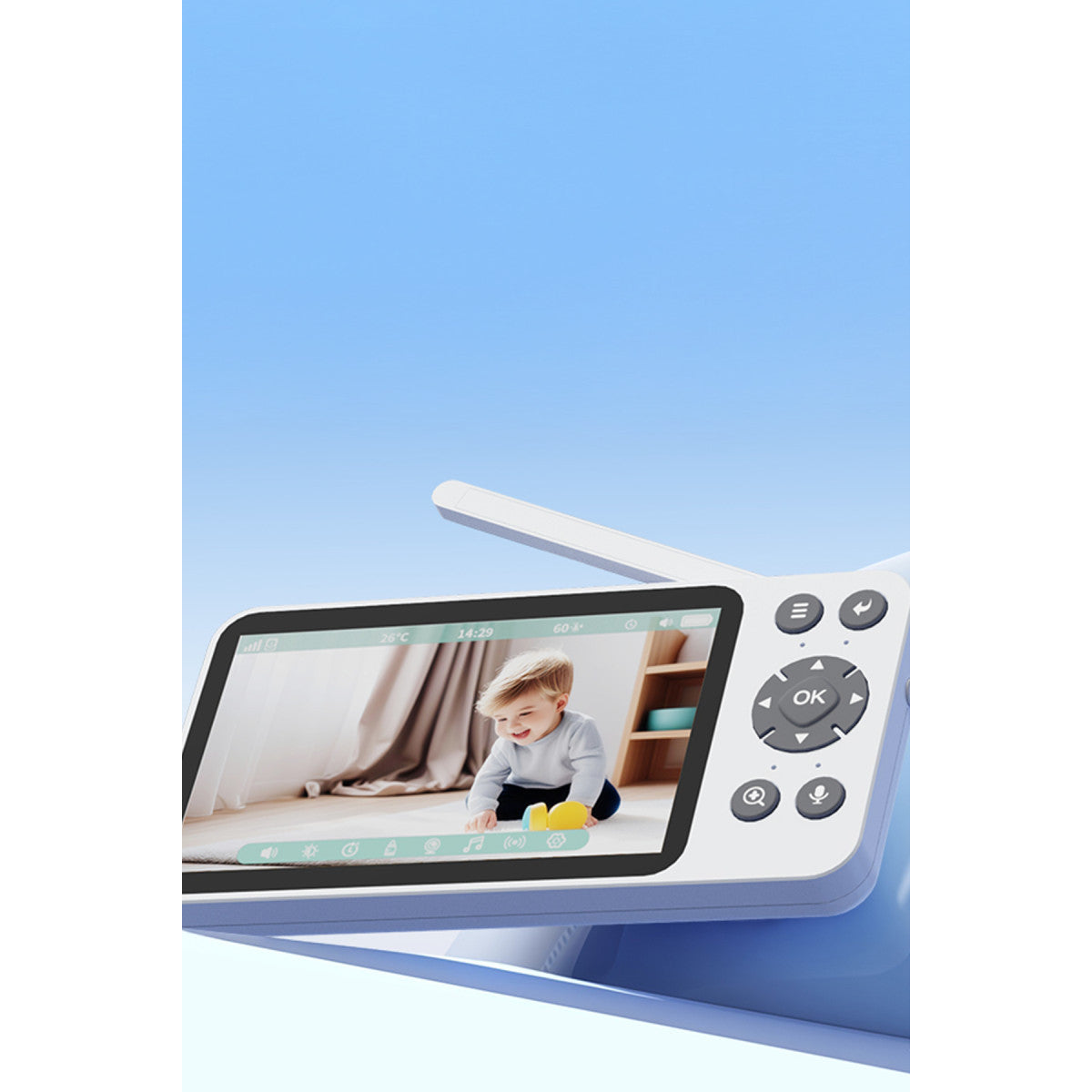 Yesido KM28 Ağlama Tespit ve Gece Görüş Özellikli 1080P Wifi Monitörlü Akıllı Bebek Takip Kamerası