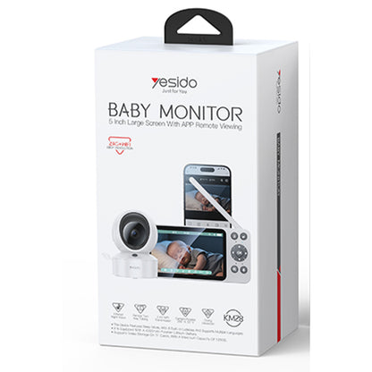 Yesido KM28 Ağlama Tespit ve Gece Görüş Özellikli 1080P Wifi Monitörlü Akıllı Bebek Takip Kamerası