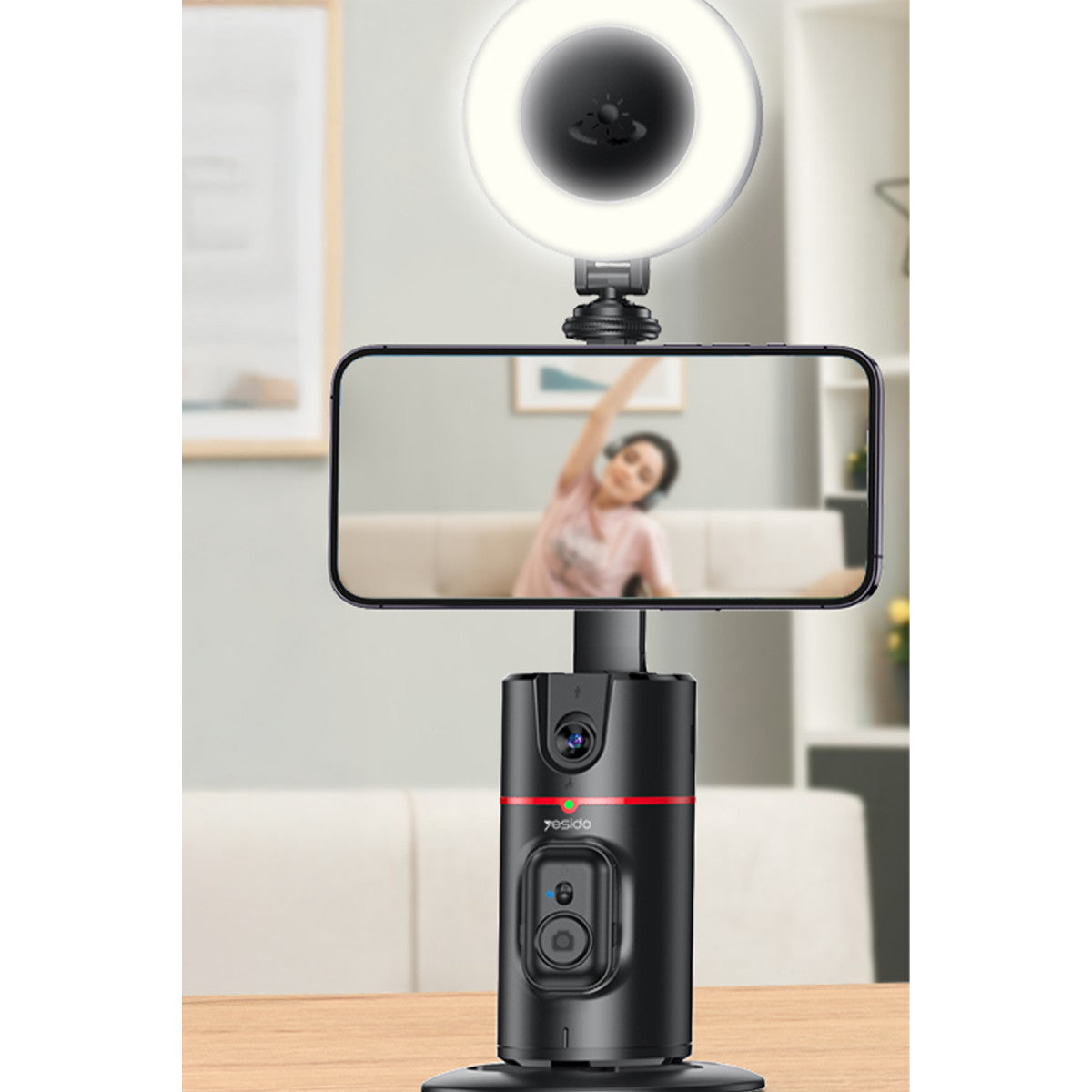Yesido SF20 360 Derece Yapay Zeka Yüz Takipli Tripodlu Selfie Gimbal - Siyah