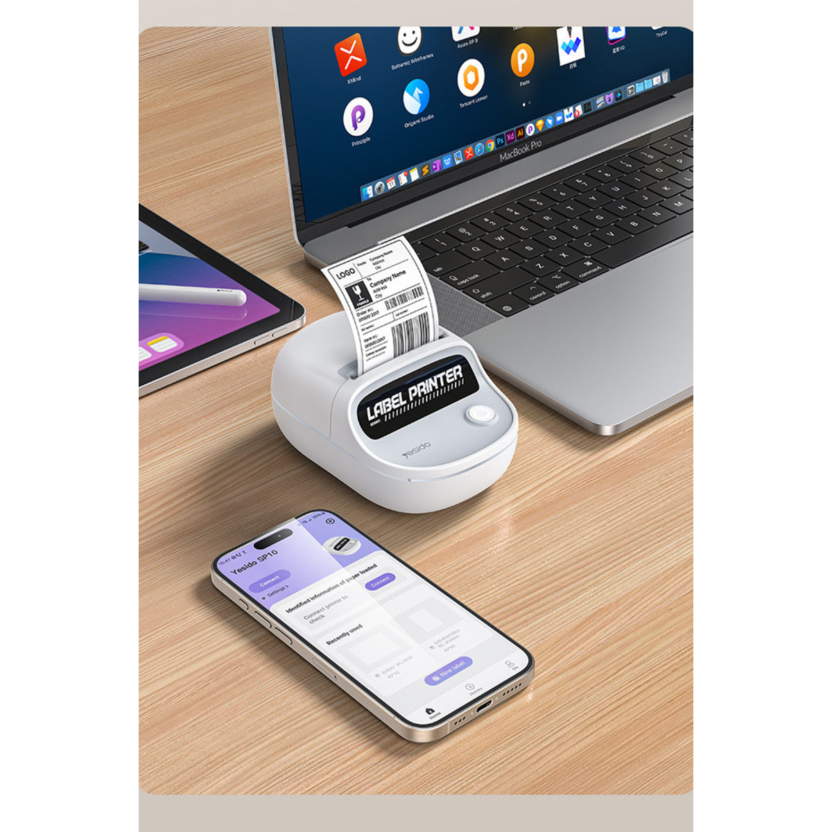 Yesido SP10 Bluetooth Destekli Taşınabilir Termal Etiket ve Barkod Yazıcı