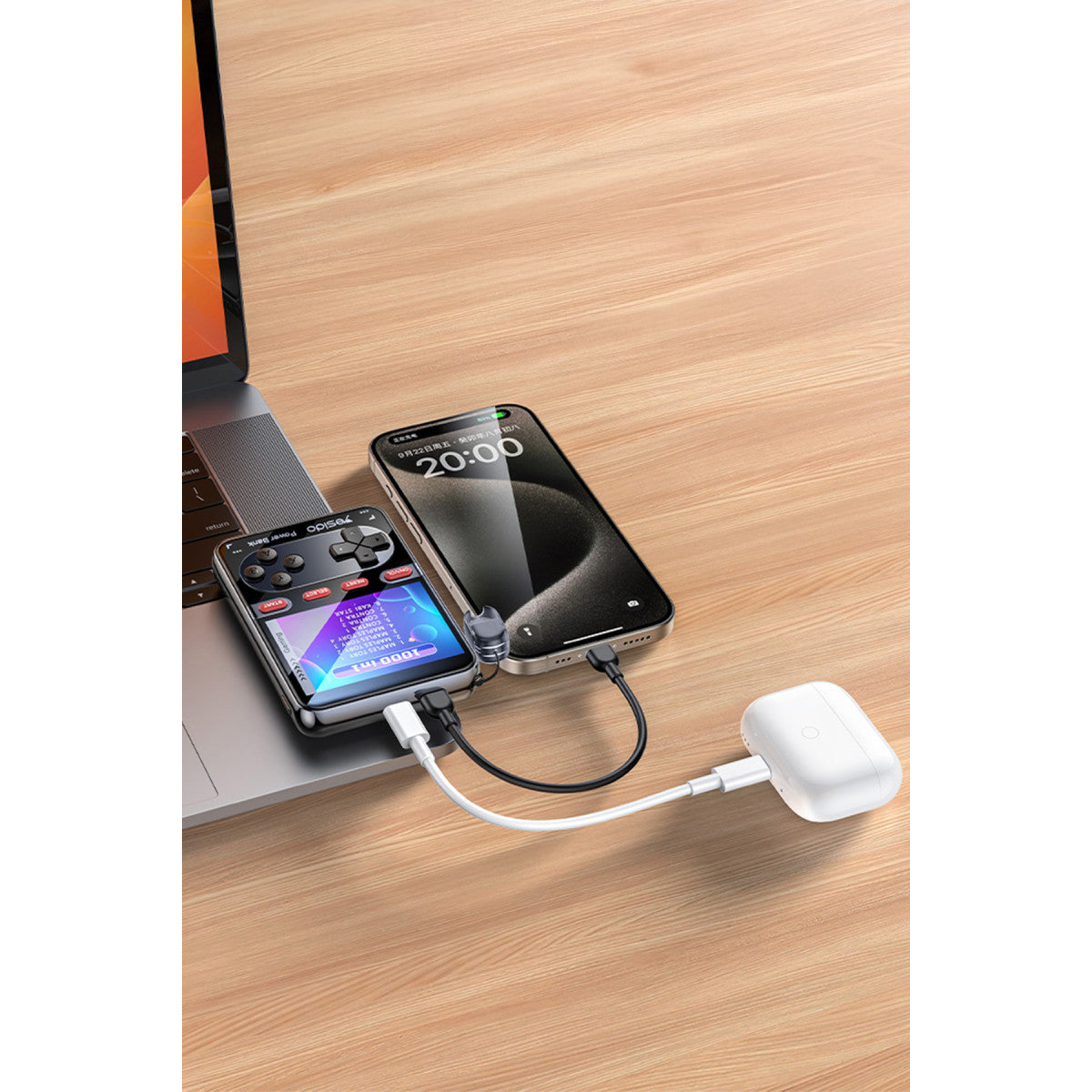 Yesido YP87 Dahili Retro Oyun Konsollu 10.000 mAh 2in1 20W PD Hızlı Şarj Powerbank
