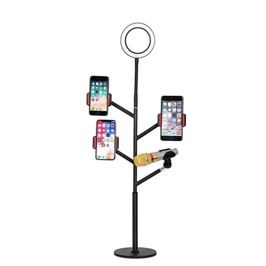 Zore Professional Live Stream Işıklı Telefon Tutucu Ring Light Siyah
