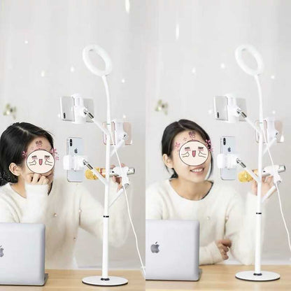 Zore Professional Live Stream Işıklı Telefon Tutucu Ring Light Siyah