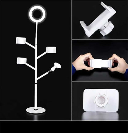 Zore Professional Live Stream Işıklı Telefon Tutucu Ring Light Siyah