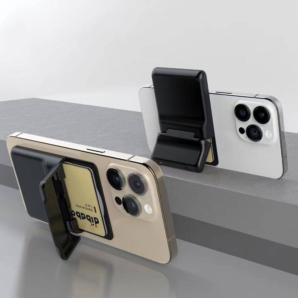 Zore CRD-05 Sade Tasarımlı 2 Hazneli PU Magnetik Standlı Kartlık Siyah