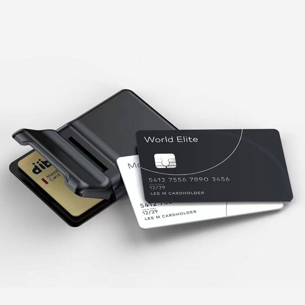 Zore CRD-05 Sade Tasarımlı 2 Hazneli PU Magnetik Standlı Kartlık Siyah