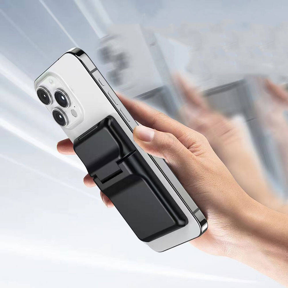 Zore CRD-05 Sade Tasarımlı 2 Hazneli PU Magnetik Standlı Kartlık Siyah