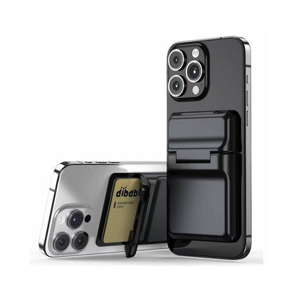 Zore CRD-05 Sade Tasarımlı 2 Hazneli PU Magnetik Standlı Kartlık Siyah