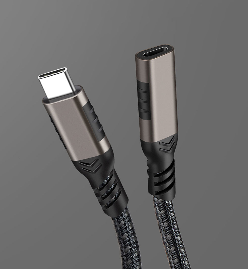 Zore Extension USB3.2 Type-C PD Uzatma Kablosu 100W 20Gbps 4K@60Hz 1 Metre Siyah