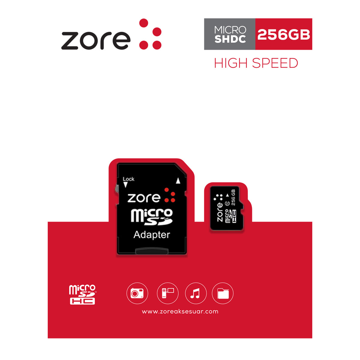 Zore Micro SD Hafıza Kartı 256GB Siyah