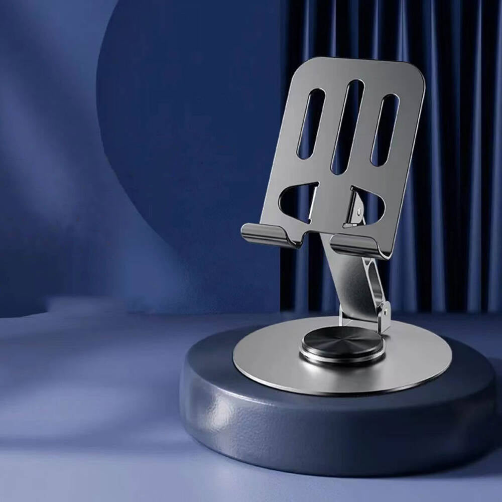 Zore MS-15 Taşınabilir Katlanabilir 360 Dönebilen Karbon Çelik Tasarımlı Telefon ve Tablet Standı Gri