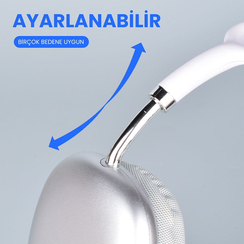 Zore P9 Hi-Fi Ses Kalitesi Ayarlanabilir ve Katlanabilir Kulak Üstü Bluetooth Kulaklık Mavi