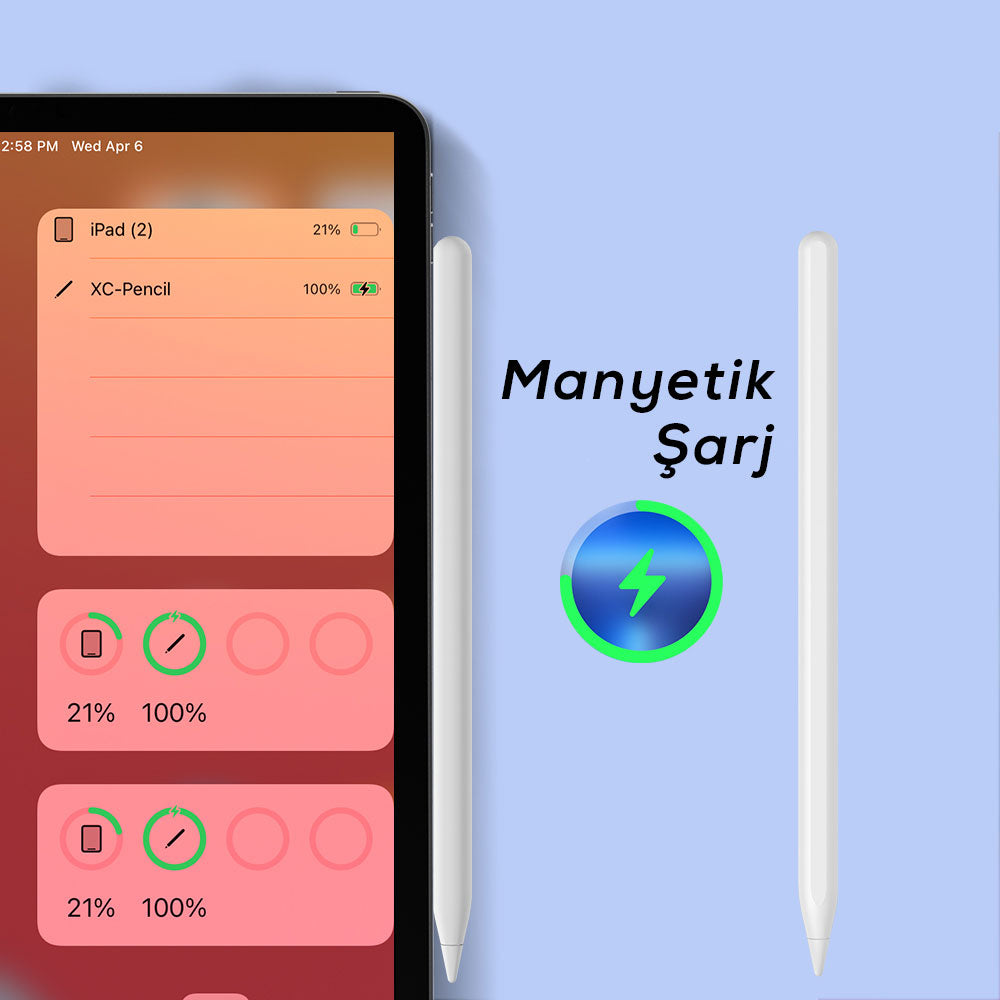 Zore Pencil 11 Palm-Rejection Magnetik Şarj ve Eğim Özellikli Dokunmatik Çizim Kalemi Beyaz