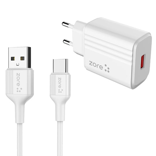Zore Play Serisi PL1 Type-C 2in1 Seyahat Şarj Aleti 12W Beyaz
