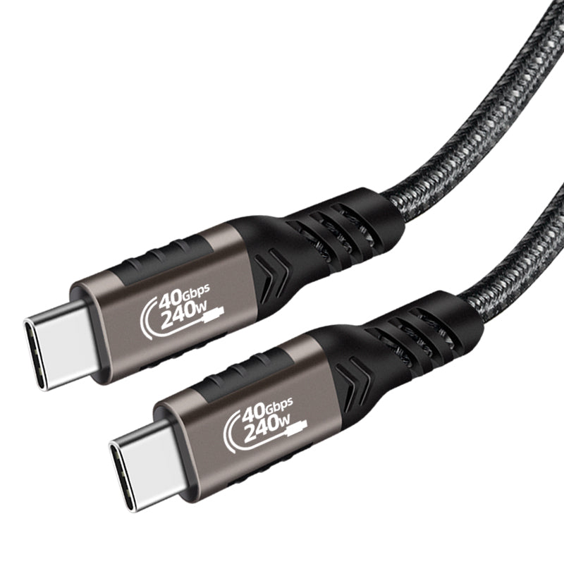 Zore QG01 Type-C to Type-C USB4 PD Data Kablosu 240W 40Gbps 8K@60Hz 1.2 Metre Siyah