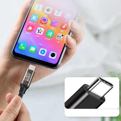 Zore QG02 Type-C to Type-C PD3.1 Data Kablosu 240W 480Mbps 1.5 Metre Siyah