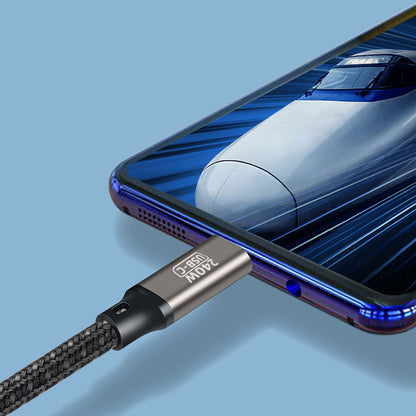 Zore QG02 Type-C to Type-C PD3.1 Data Kablosu 240W 480Mbps 2 Metre Siyah