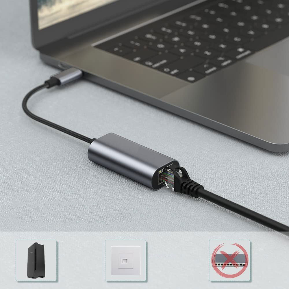 Zore QG03 USB-A to RJ45 USB3.0 Ethernet Dönüştürücü Kablo 1000Mbps 22cm Siyah