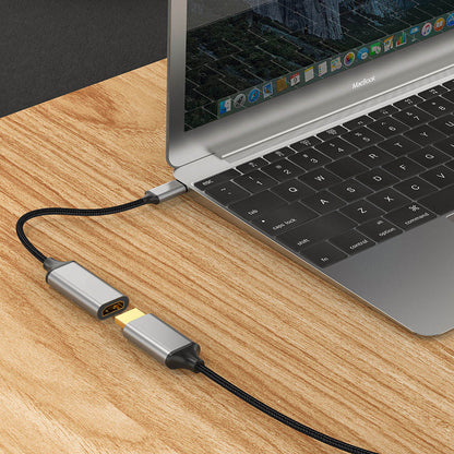 Zore QG05 8K 60 Hz Görüntü Kalitesi Type-C to HDMI Dönüştürücü 15cm Gri