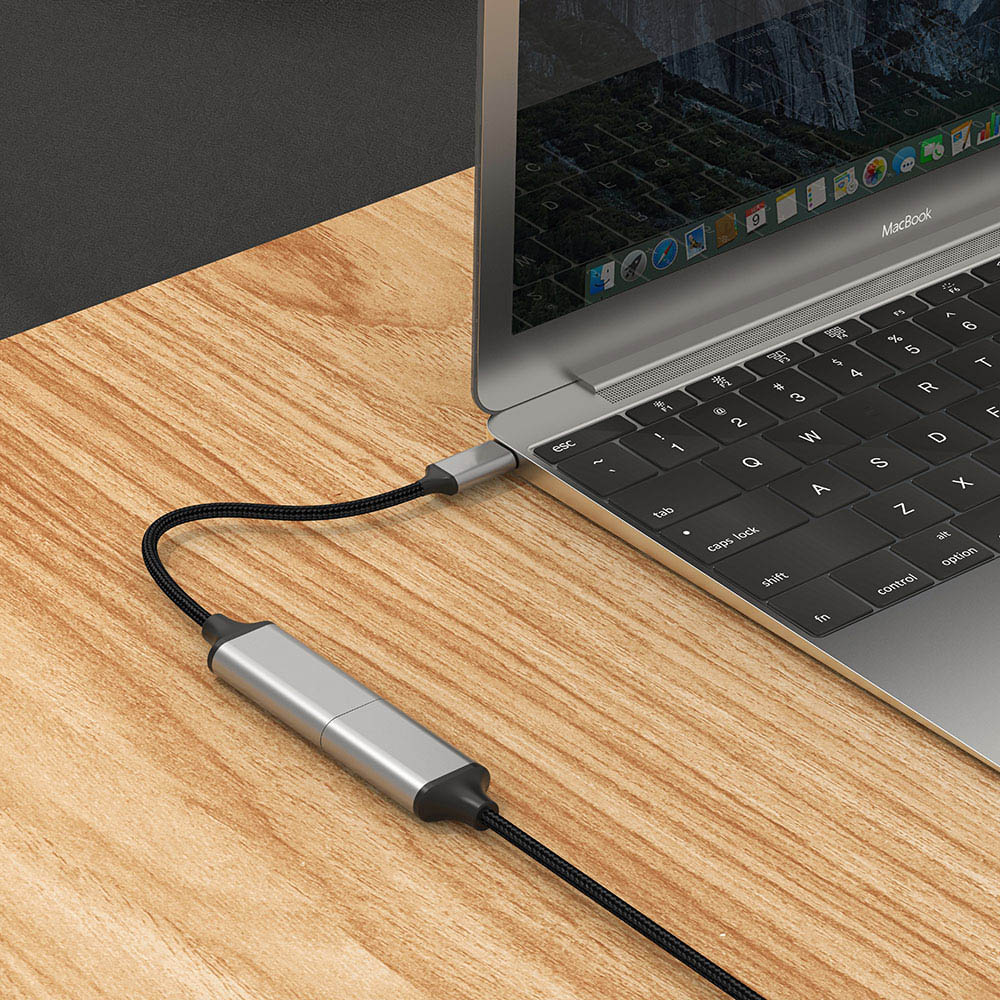 Zore QG05 8K 60 Hz Görüntü Kalitesi Type-C to HDMI Dönüştürücü 15cm Gri