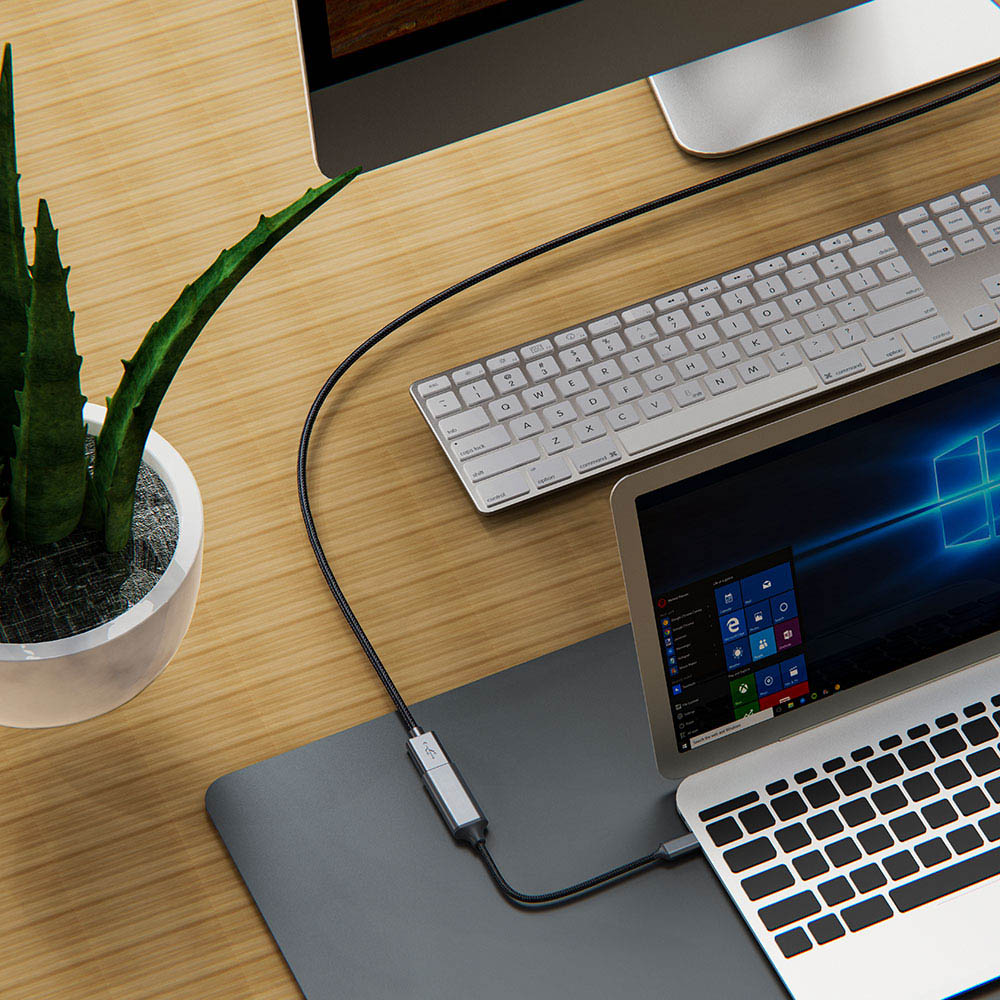 Zore QG05 8K 60 Hz Görüntü Kalitesi Type-C to HDMI Dönüştürücü 15cm Gri