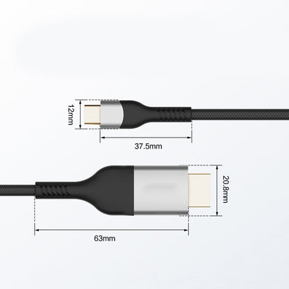 Zore QG06 8K 60 Hz Görüntü Kalitesi Type-C to HDMI Kablo 1.8M Gri
