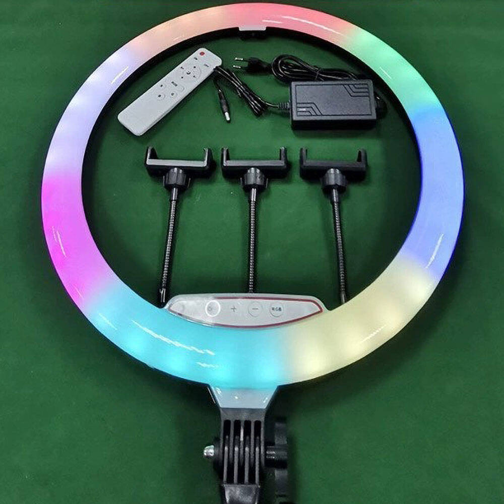 Zore RGB Light 45cm Işıklı Telefon Tutucu Ring Light Siyah