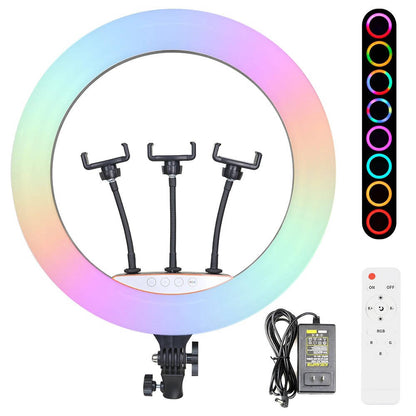 Zore RGB Light 56cm Işıklı Telefon Tutucu Ring Light Siyah