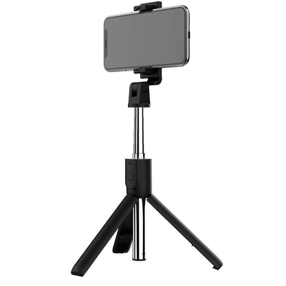Zore S05 Bluetooth Selfie Özellikli Çok Fonksiyonlu Teleskopik Canlı Yayın Tripod Selfie Çubuğu Siyah