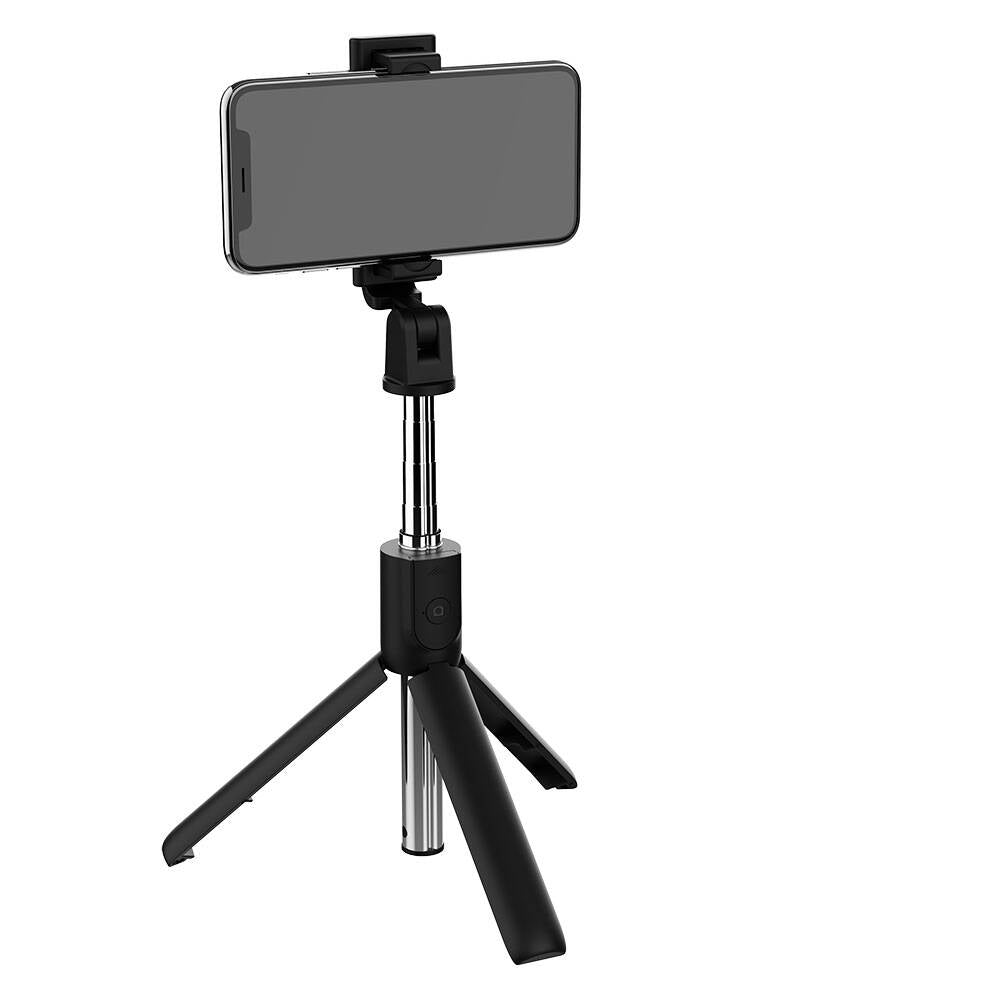 Zore S05 Bluetooth Selfie Özellikli Çok Fonksiyonlu Teleskopik Canlı Yayın Tripod Selfie Çubuğu Siyah